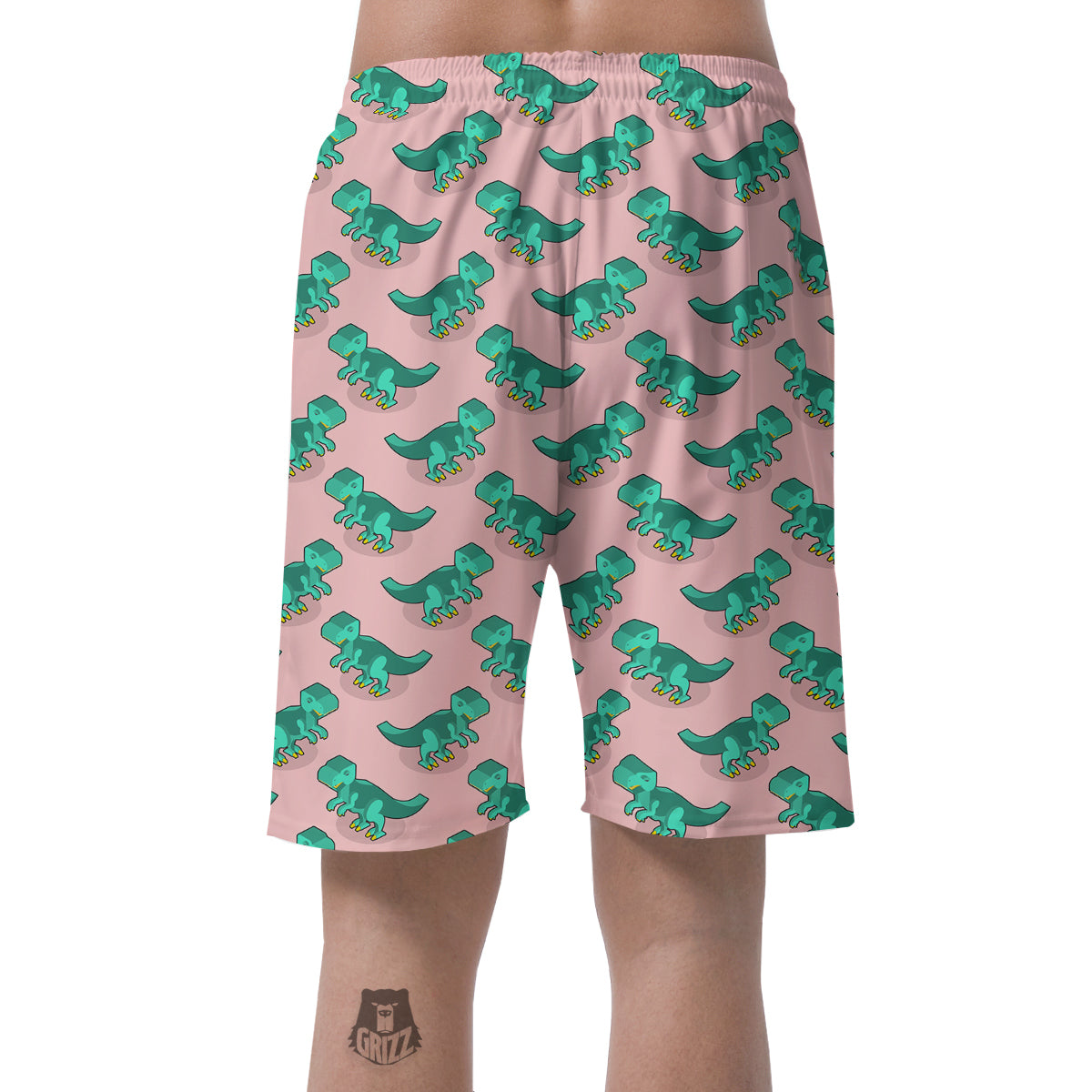 Tyrannosaurus Isometric Print Pattern Men's Shorts-grizzshop