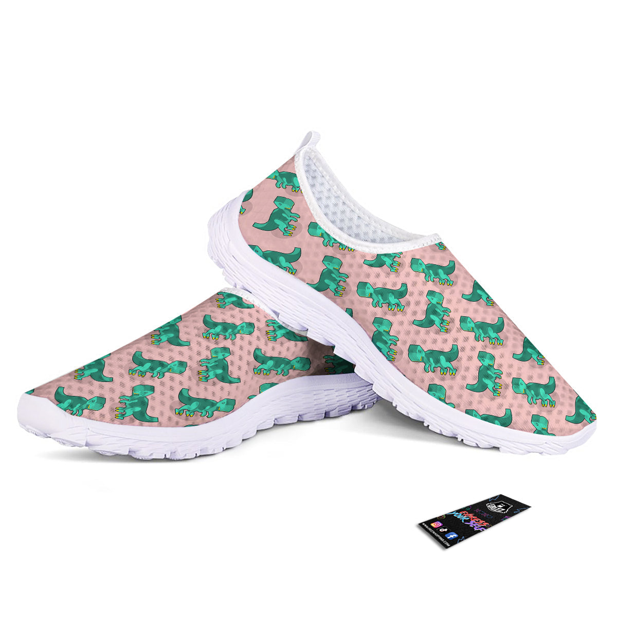 Tyrannosaurus Isometric Print Pattern Nurse Shoes-grizzshop
