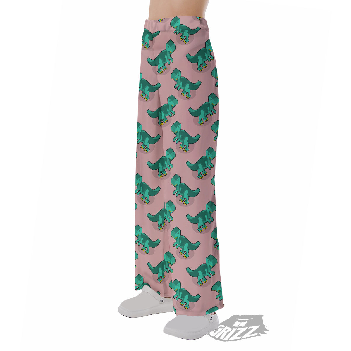 Tyrannosaurus Isometric Print Pattern Pajama Pants-grizzshop