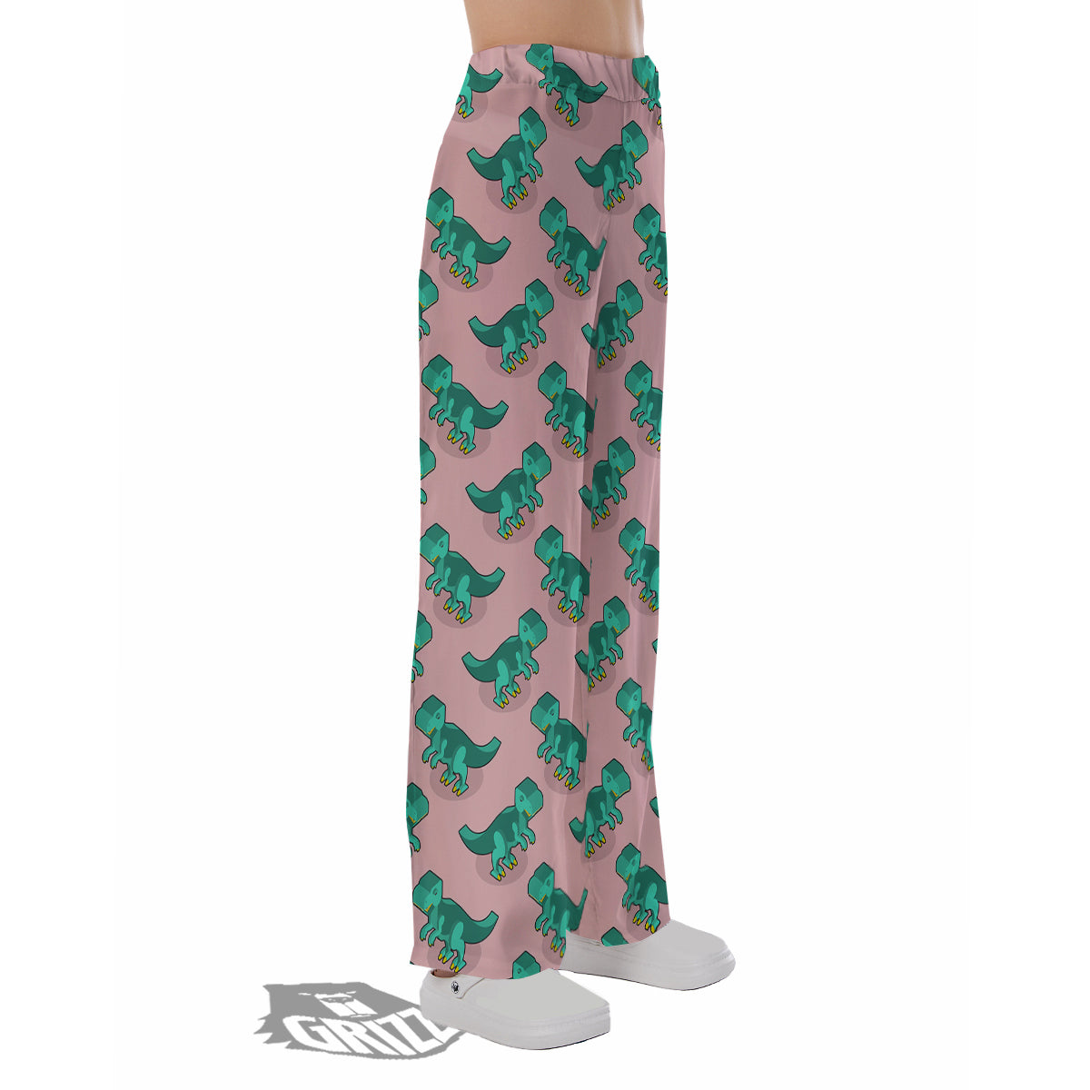 Tyrannosaurus Isometric Print Pattern Pajama Pants-grizzshop