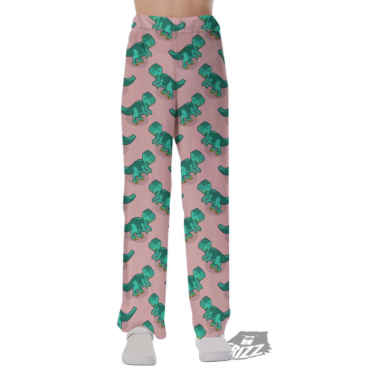 Tyrannosaurus Isometric Print Pattern Pajama Pants-grizzshop