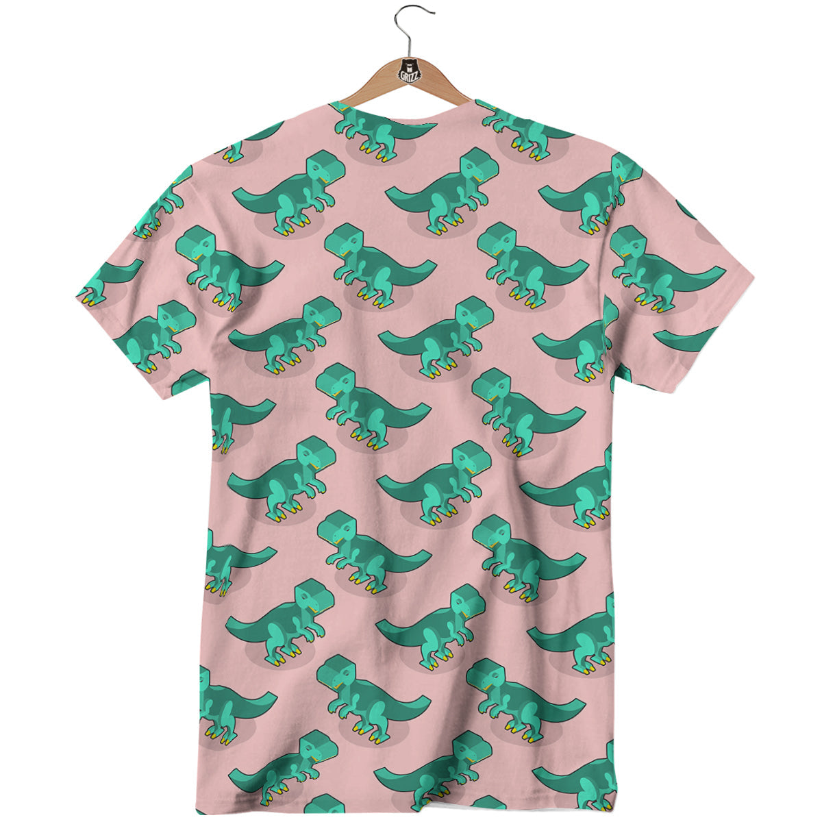 Tyrannosaurus Isometric Print Pattern T-Shirt-grizzshop