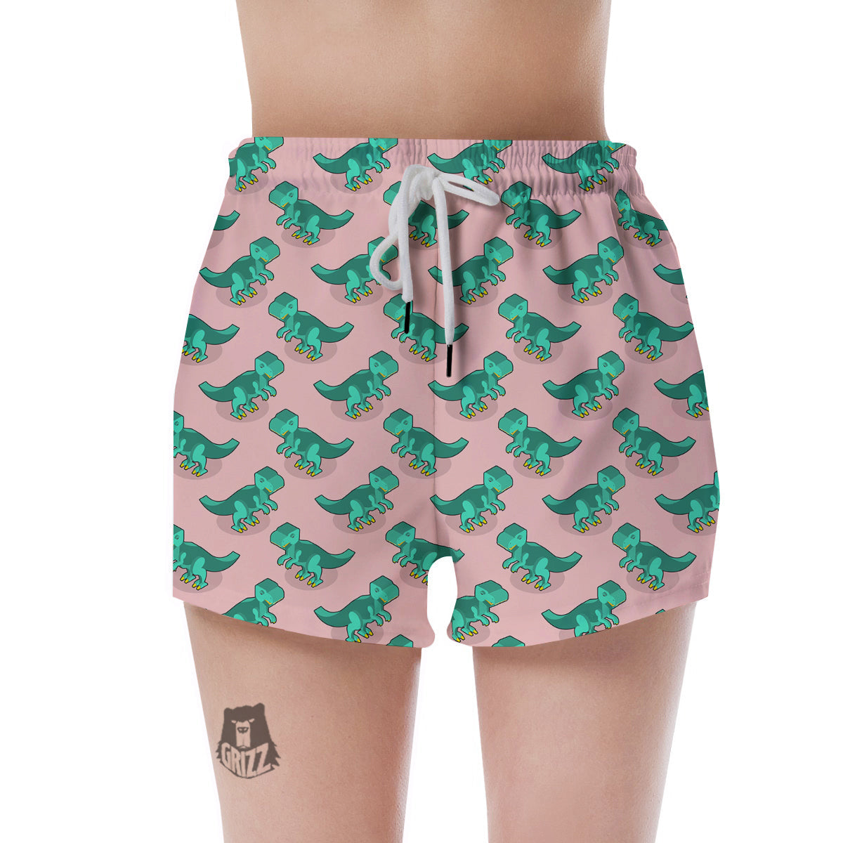 Tyrannosaurus Isometric Print Pattern Women's Shorts-grizzshop