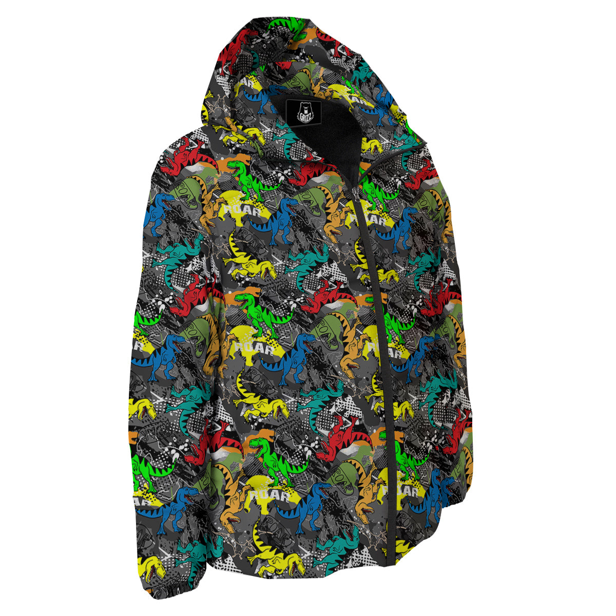 Tyrannosaurus Rex Colorful Print Down Jacket-grizzshop