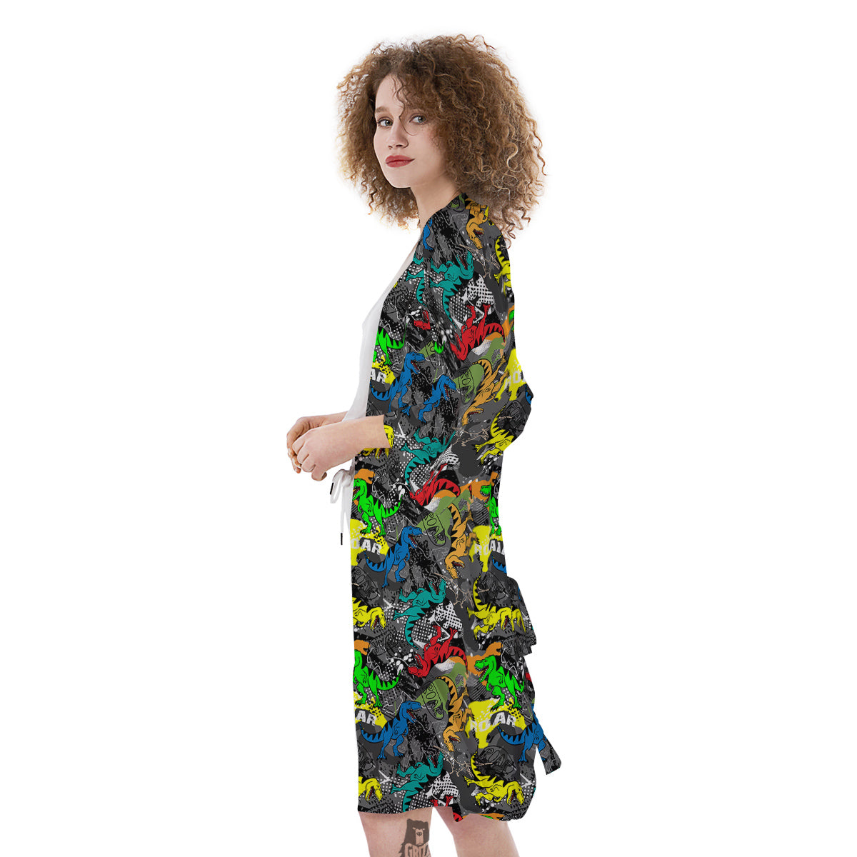 Tyrannosaurus Rex Colorful Print Kimono-grizzshop