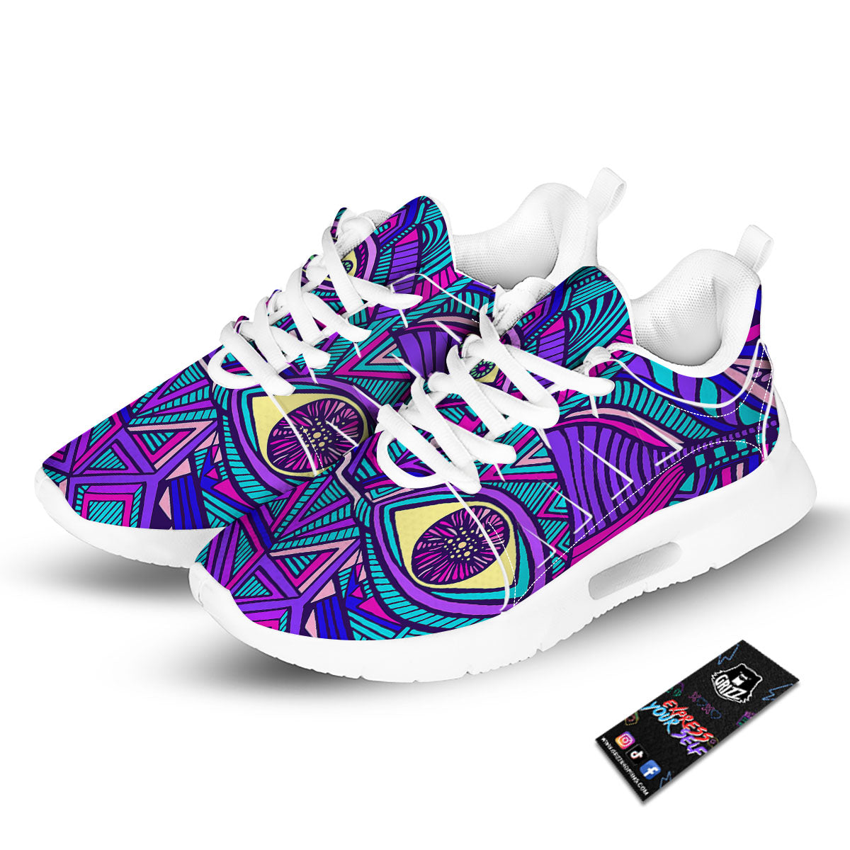 Tyrannosaurus Rex Colorful Print Tennis Shoes-grizzshop
