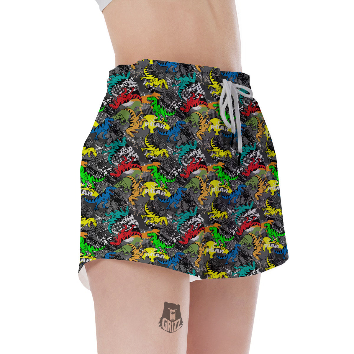 Tyrannosaurus Rex Colorful Print Women's Shorts-grizzshop