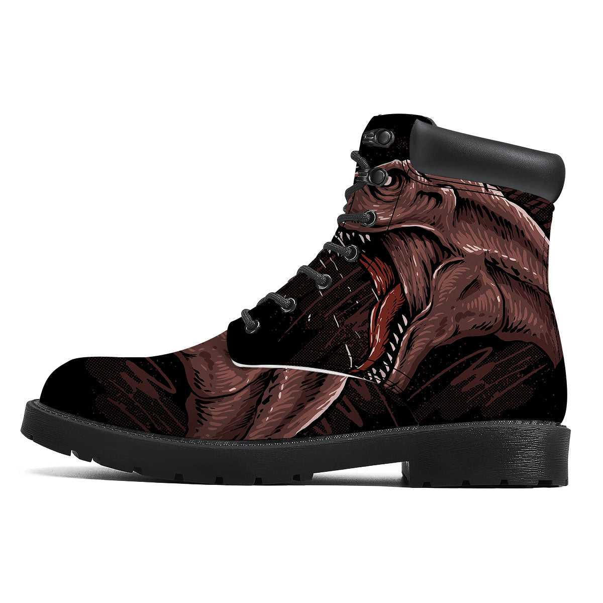 Tyrannosaurus Rex Head Print Boots-grizzshop