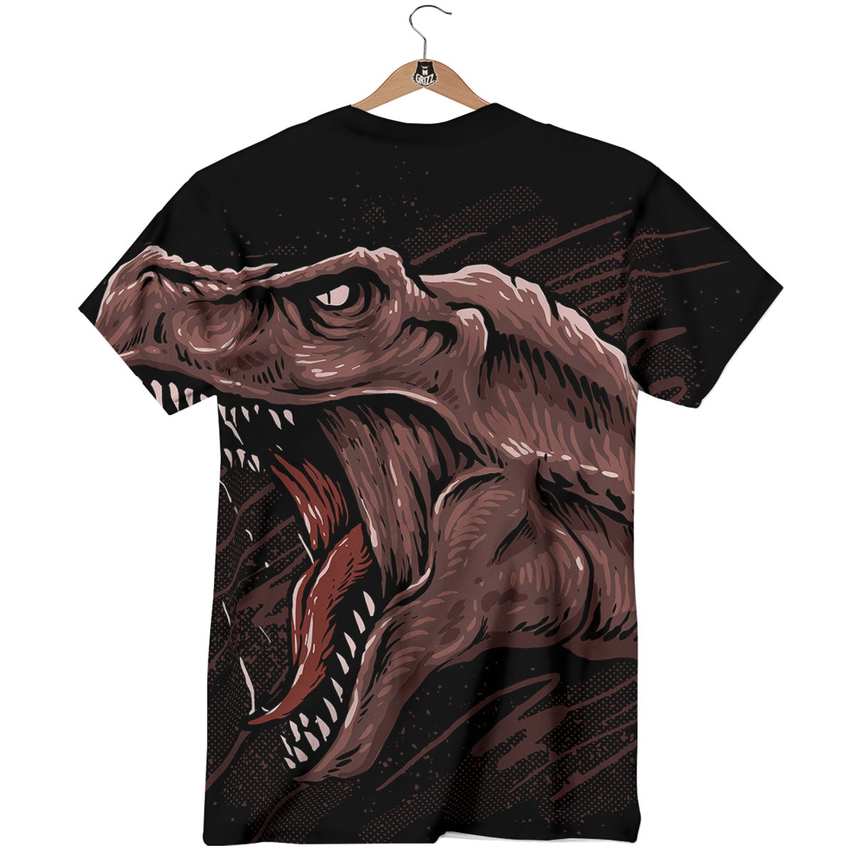 Tyrannosaurus Rex Head Print T-Shirt-grizzshop
