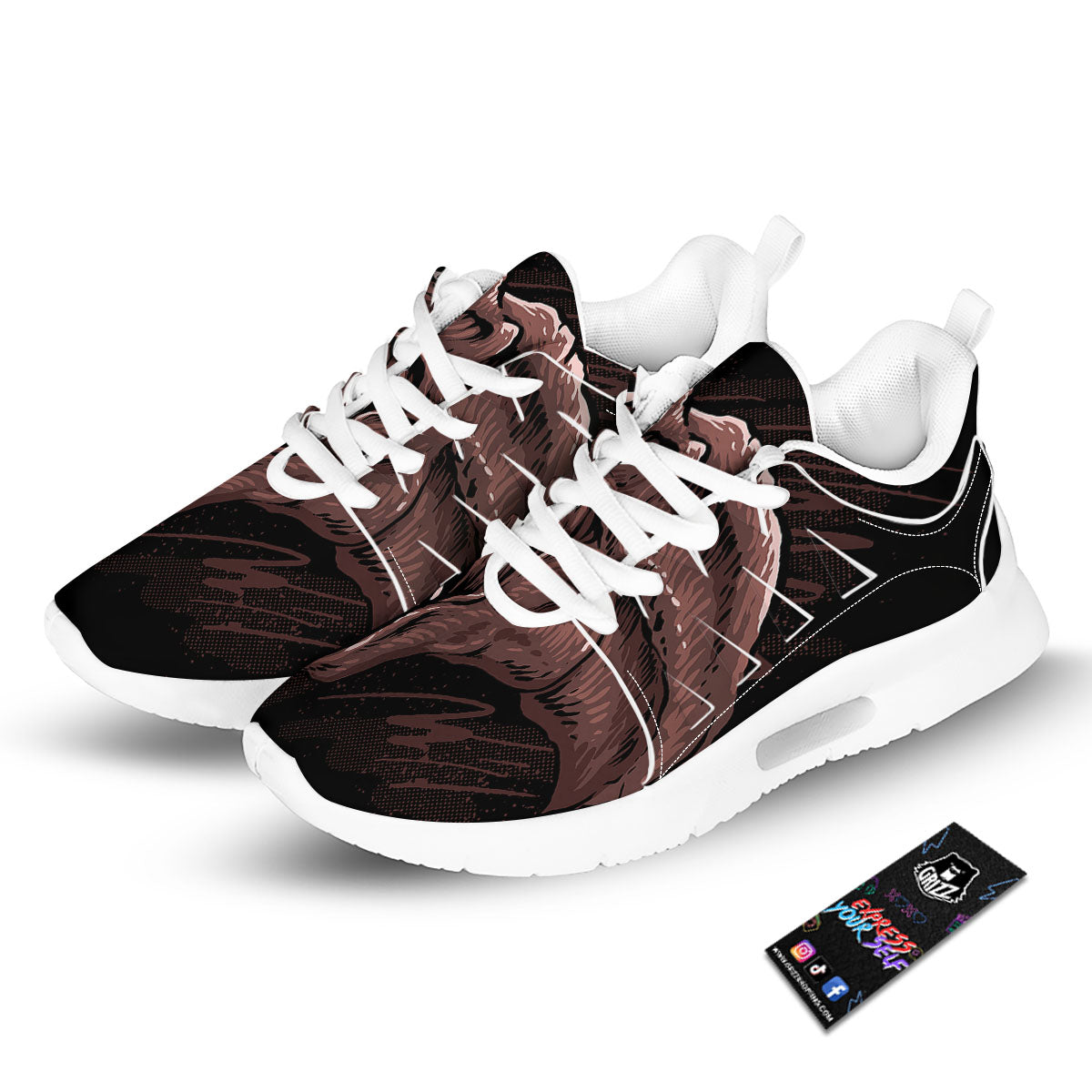 Tyrannosaurus Rex Head Print Tennis Shoes-grizzshop