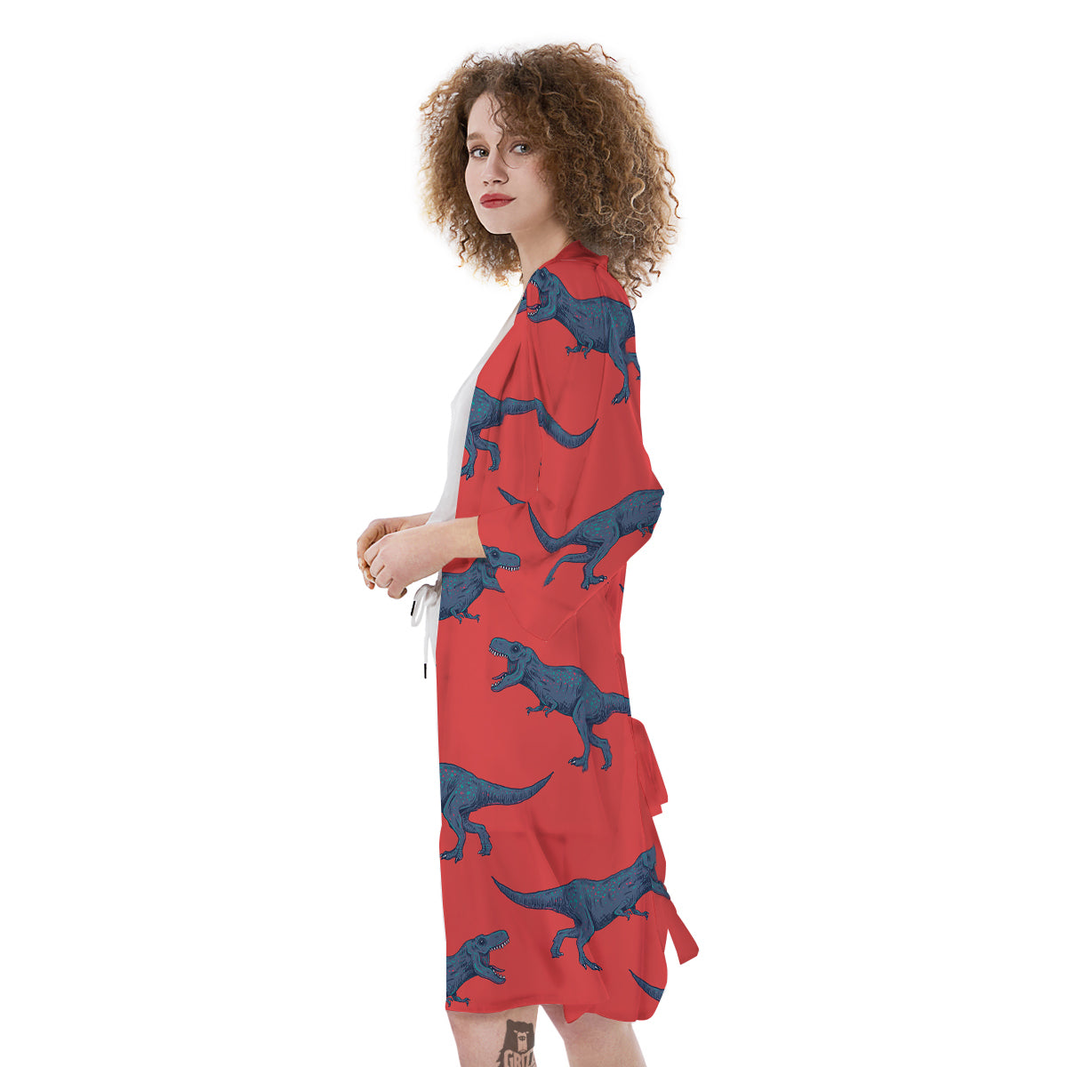 Tyrannosaurus Rex Print Pattern Kimono-grizzshop