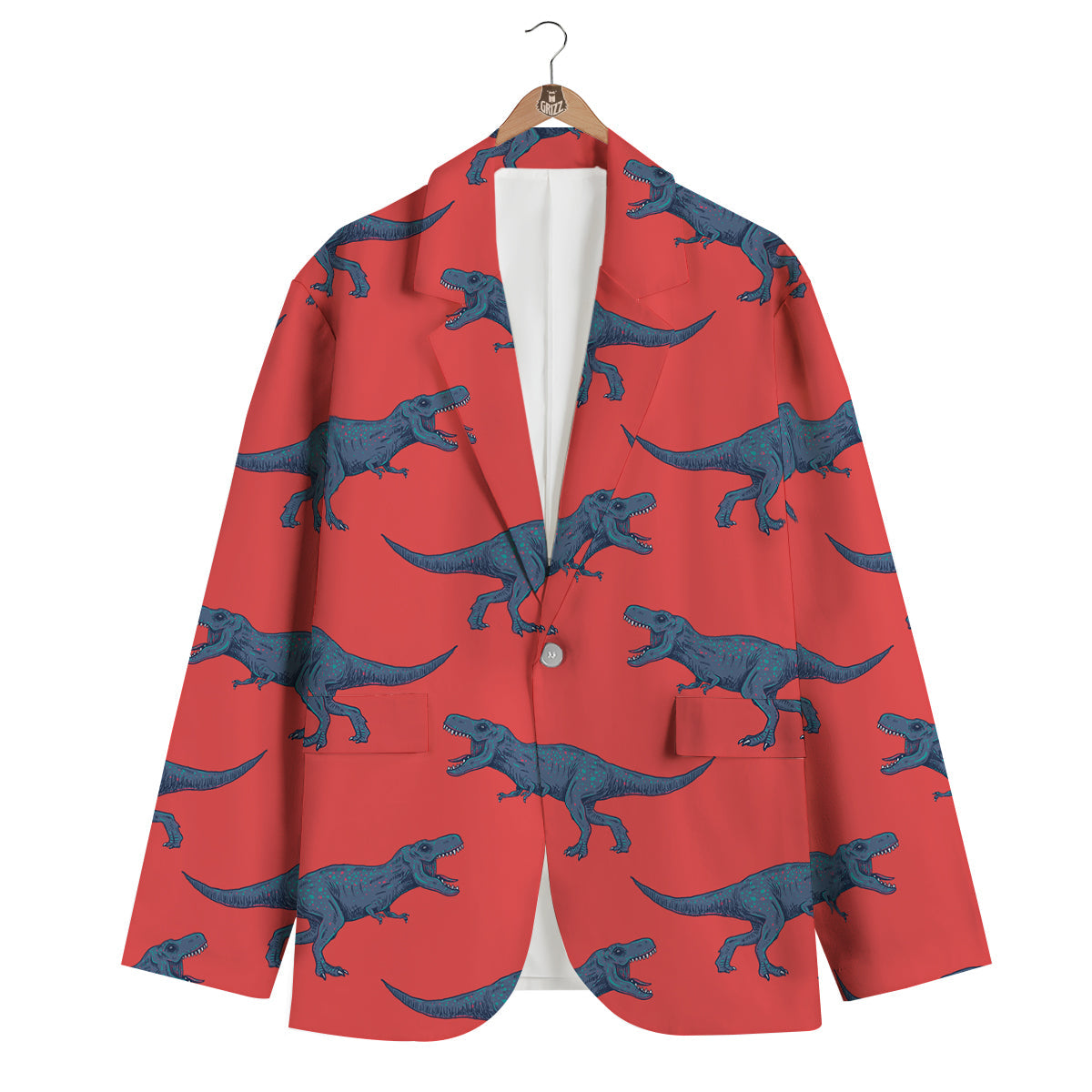 Tyrannosaurus Rex Print Pattern Men's Blazer-grizzshop