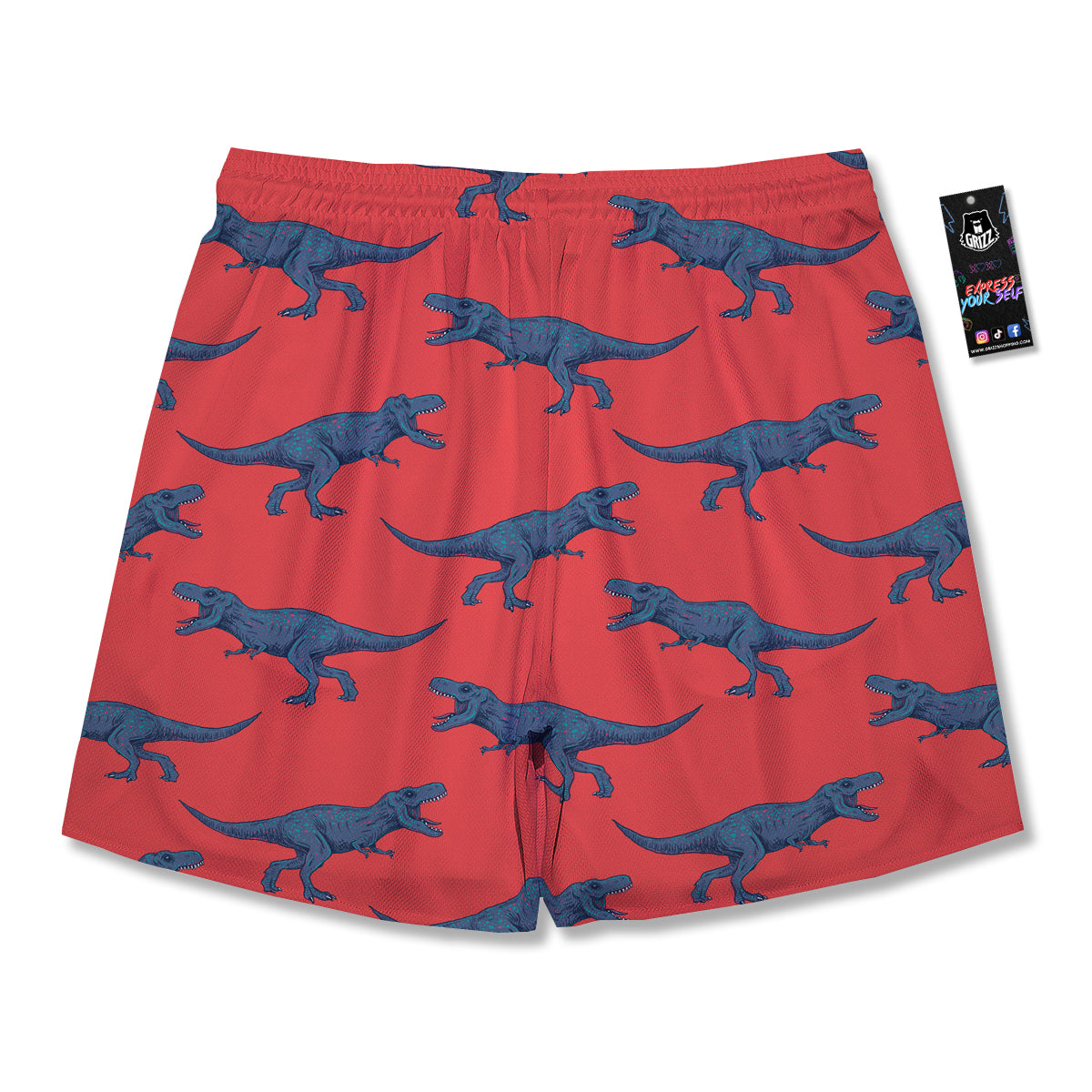 Tyrannosaurus Rex Print Pattern Men's Running Shorts-grizzshop