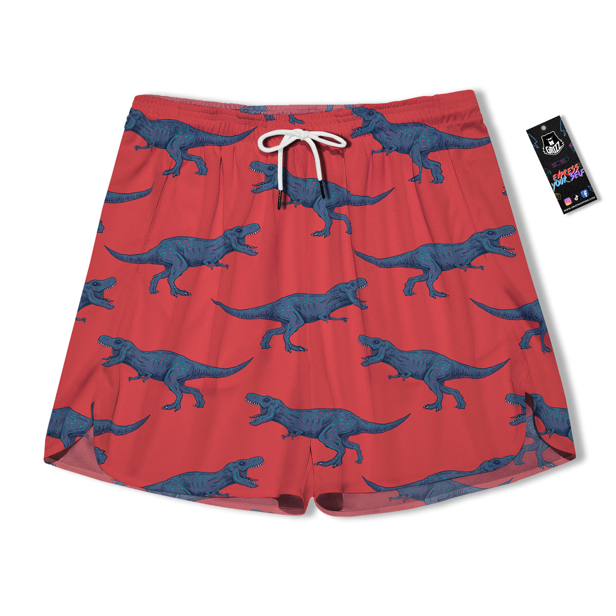 Tyrannosaurus Rex Print Pattern Men's Running Shorts-grizzshop