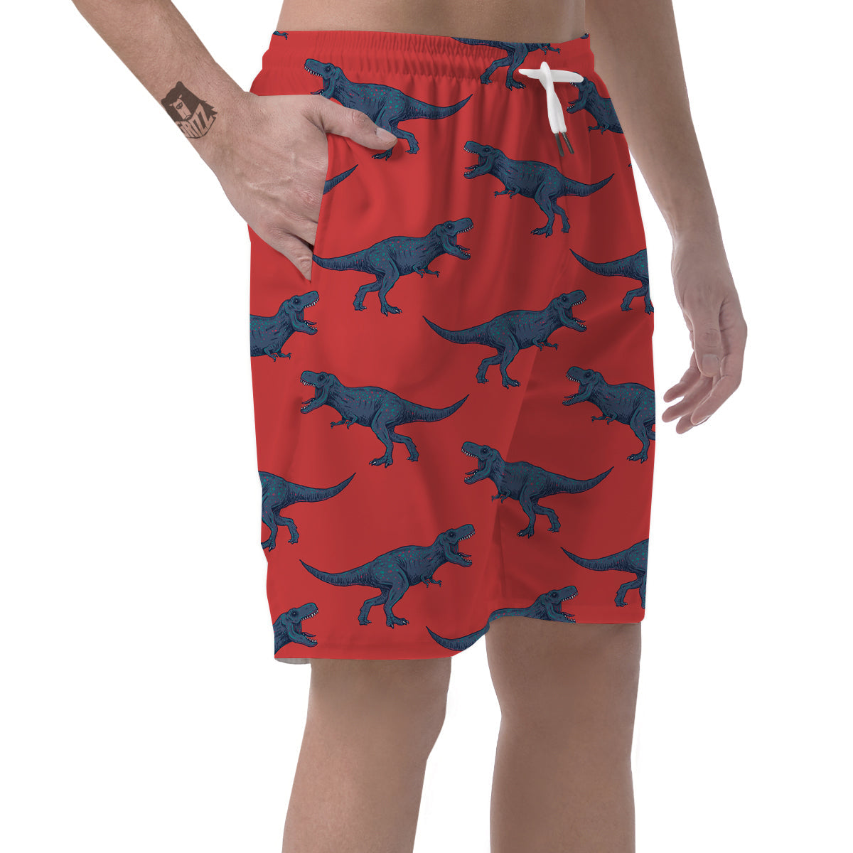 Tyrannosaurus Rex Print Pattern Men's Shorts-grizzshop