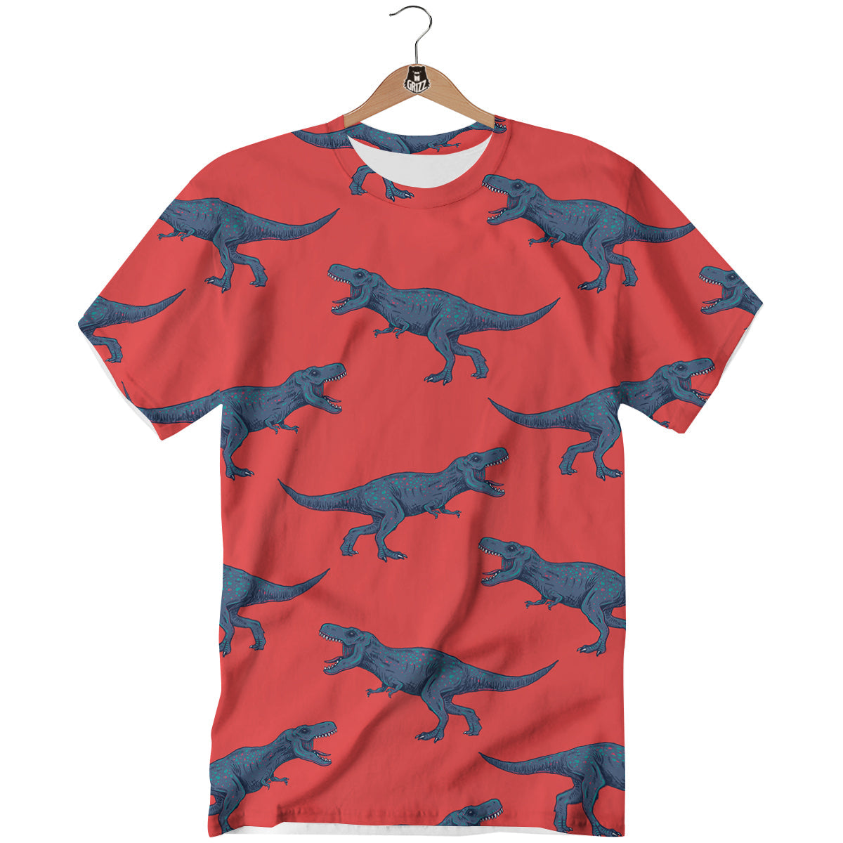 Tyrannosaurus Rex Print Pattern T-Shirt-grizzshop