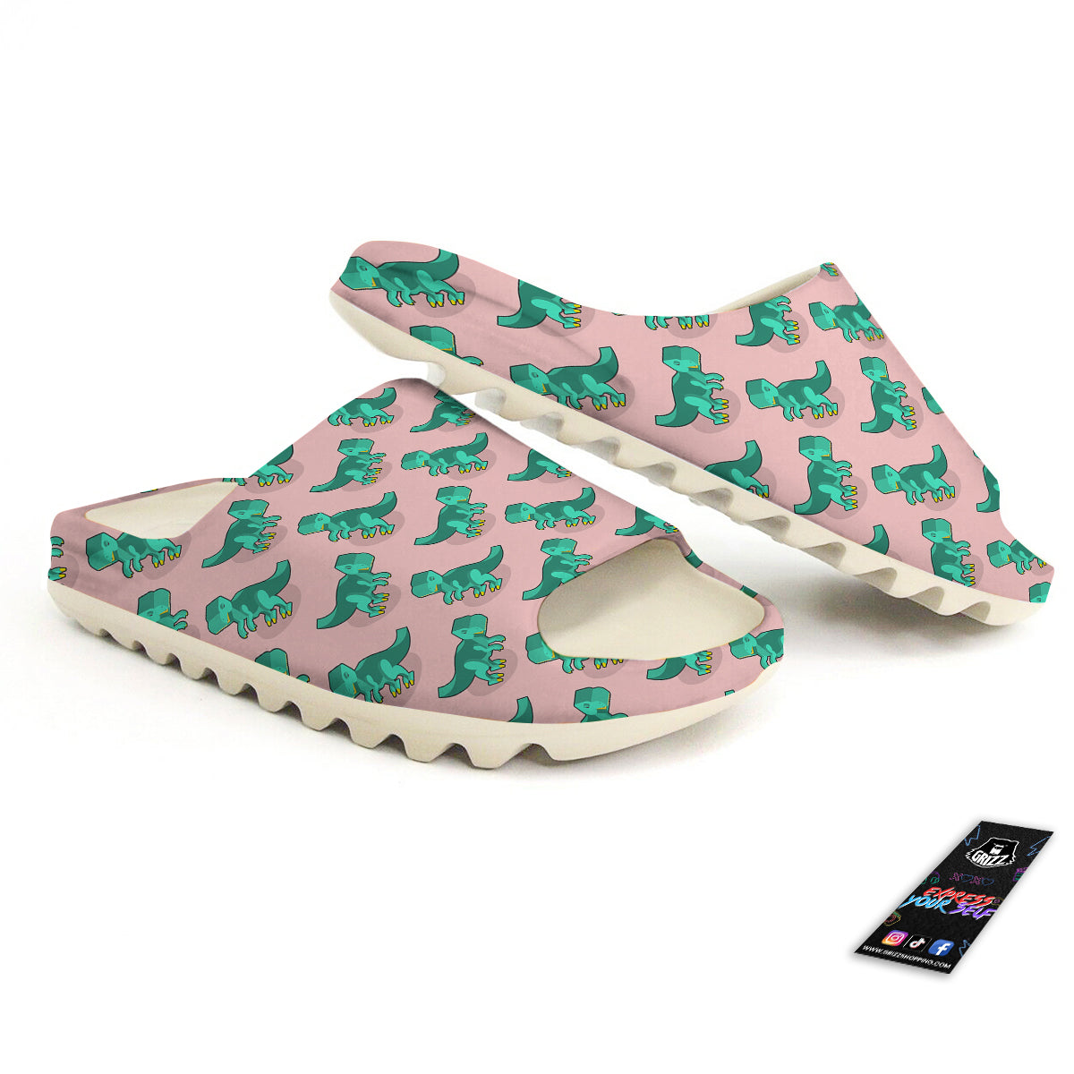 Tyrannosaurus Isometric Print Pattern Sandals-grizzshop