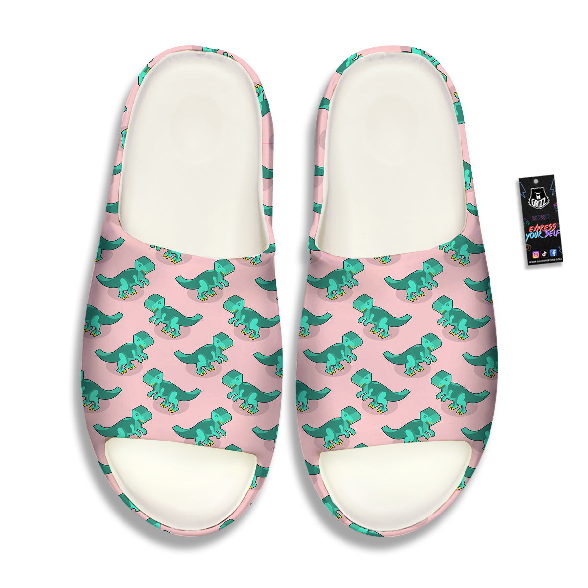Tyrannosaurus Isometric Print Pattern Sandals-grizzshop