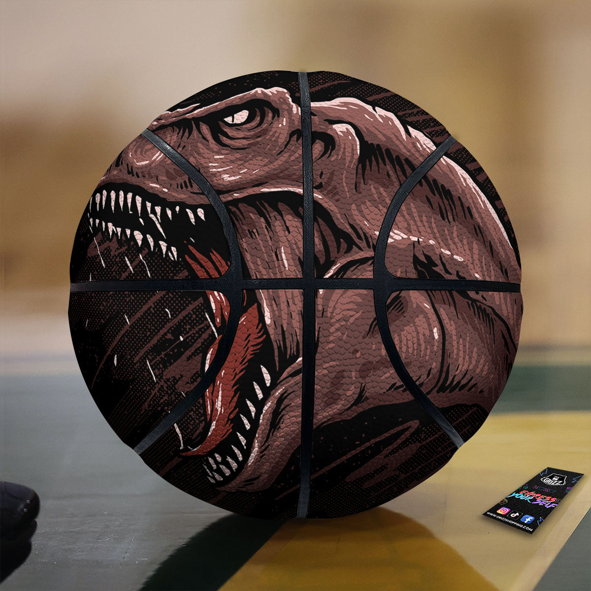 Tyrannosaurus Rex Head Print Basketball
