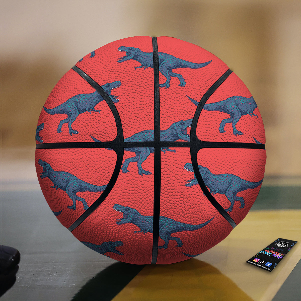 Tyrannosaurus Rex Print Pattern Basketball