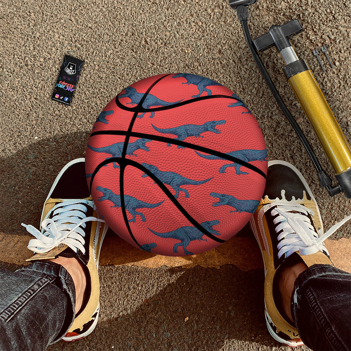 Tyrannosaurus Rex Print Pattern Basketball