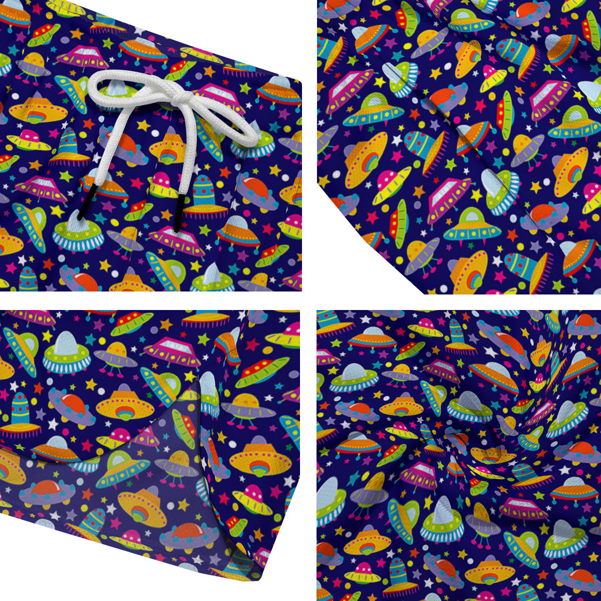UFO Colorful Print Pattern Men's Running Shorts-grizzshop