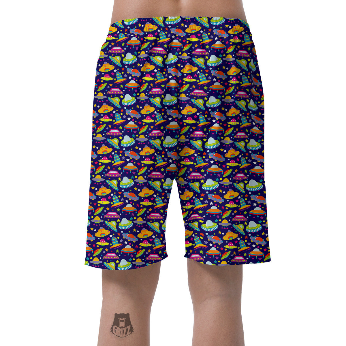 UFO Colorful Print Pattern Men's Shorts-grizzshop