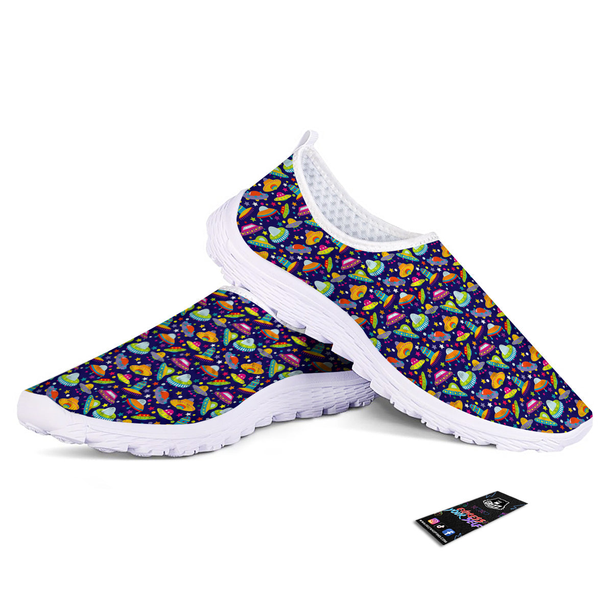 UFO Colorful Print Pattern Nurse Shoes-grizzshop