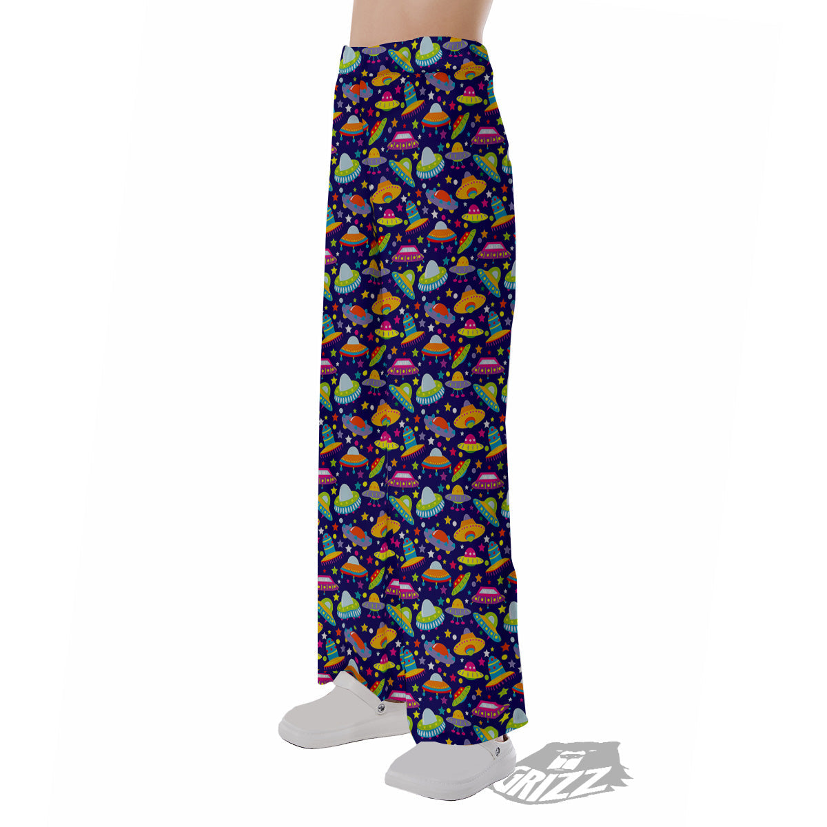 UFO Colorful Print Pattern Pajama Pants-grizzshop