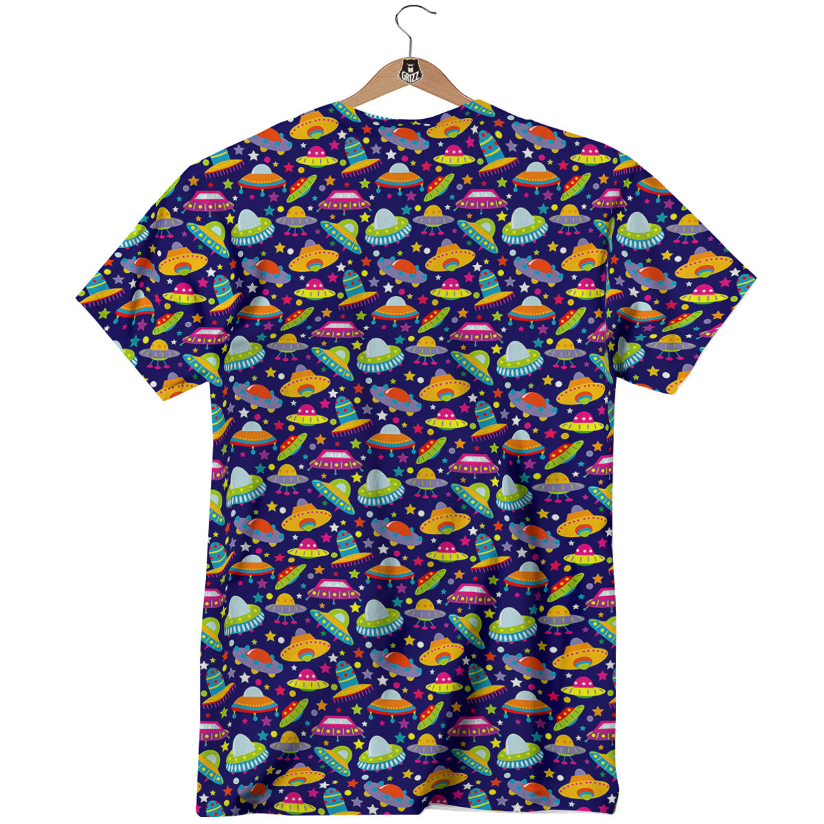 UFO Colorful Print Pattern T-Shirt-grizzshop