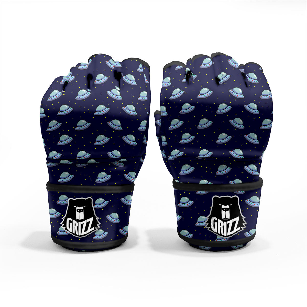 UFO Galaxy Print Pattern MMA Gloves-grizzshop