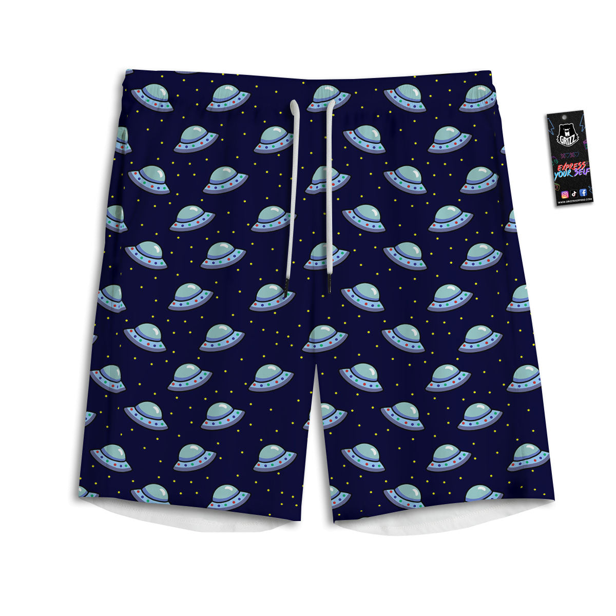Unicorn Night Star Print Pattern Men's Athletic Shorts