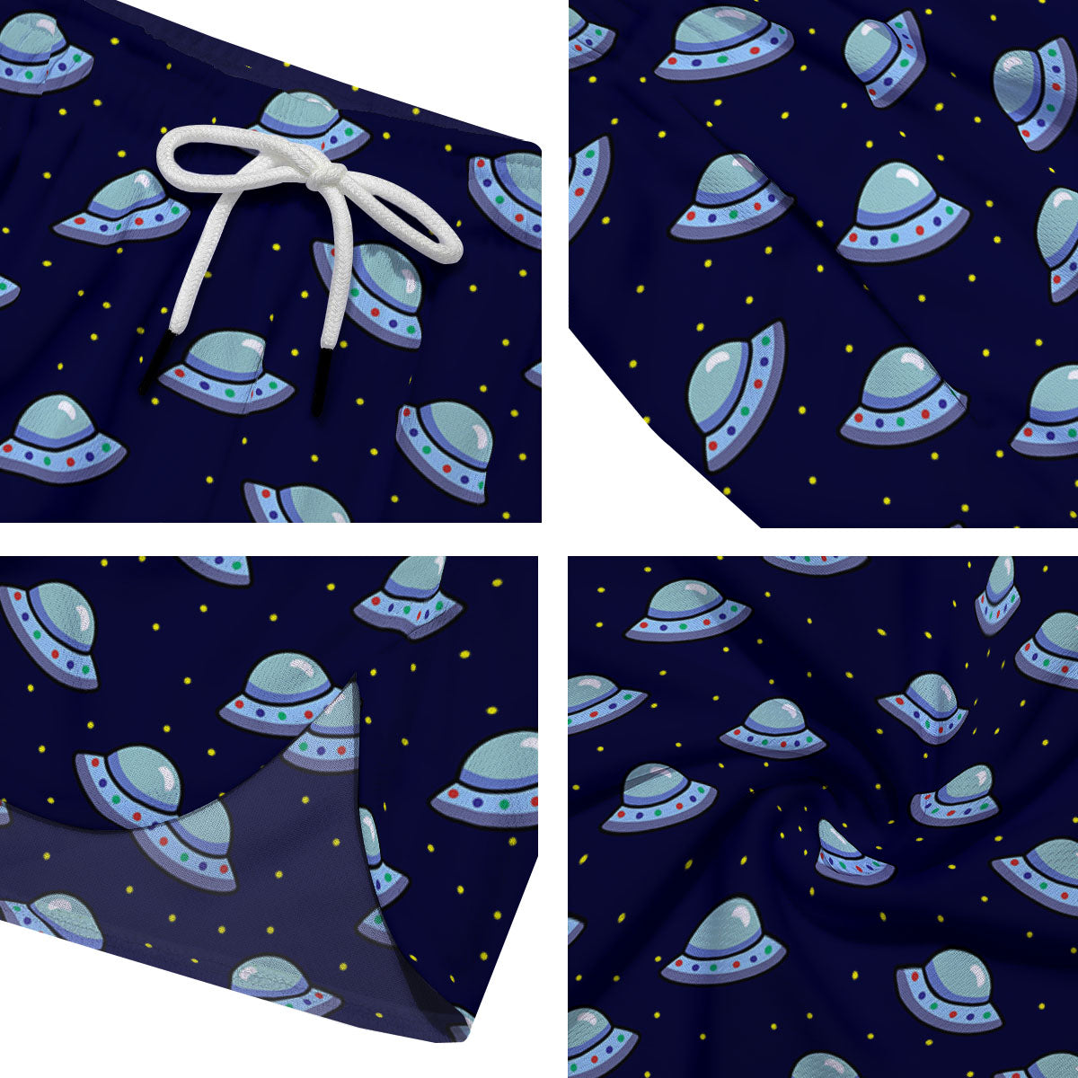 UFO Galaxy Print Pattern Men's Running Shorts-grizzshop