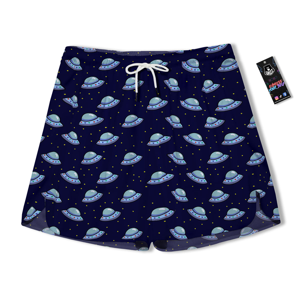 UFO Galaxy Print Pattern Men's Running Shorts-grizzshop