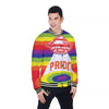 UFO LGBT Pride Rainbow Print Baseball Jacket-grizzshop