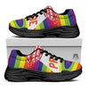 UFO LGBT Pride Rainbow Print Black Chunky Shoes-grizzshop