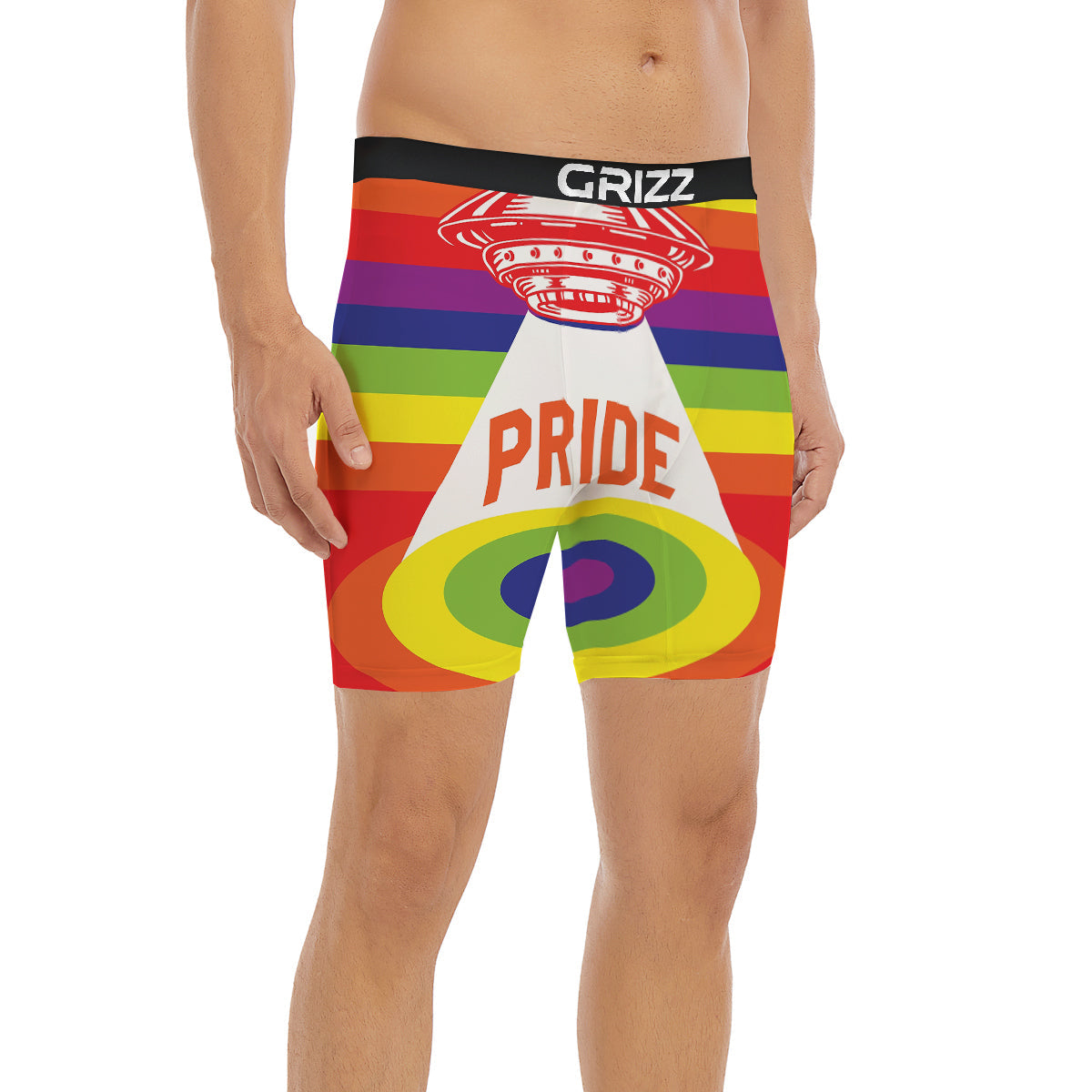 UFO LGBT Pride Rainbow Print Boxer Briefs-grizzshop