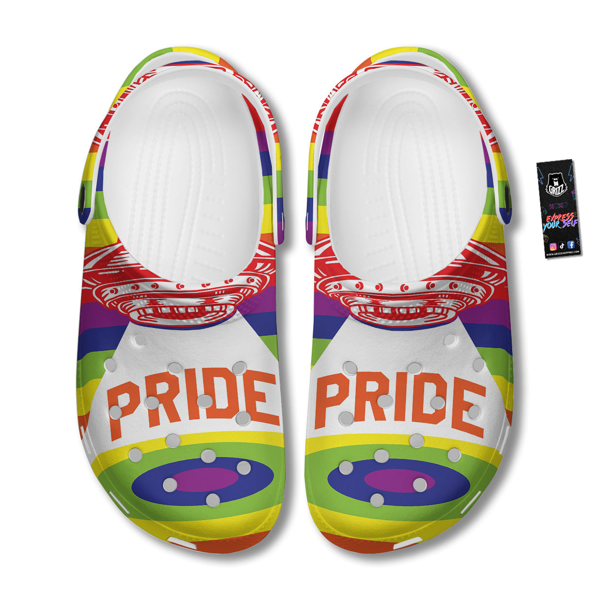 UFO LGBT Pride Rainbow Print Clog-grizzshop