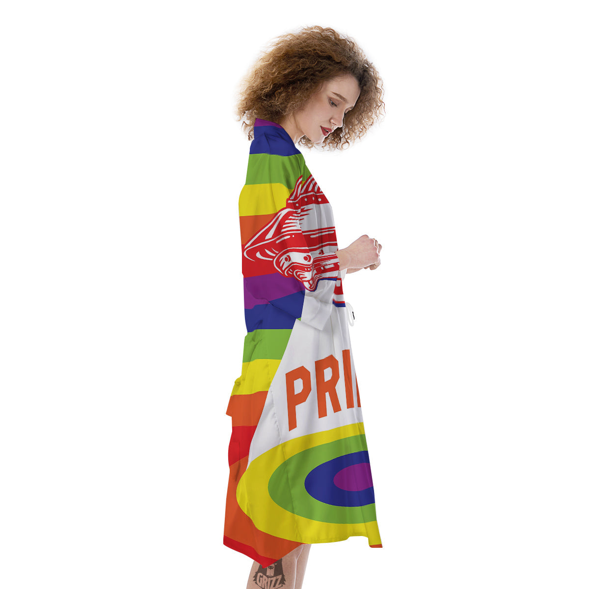 UFO LGBT Pride Rainbow Print Kimono-grizzshop