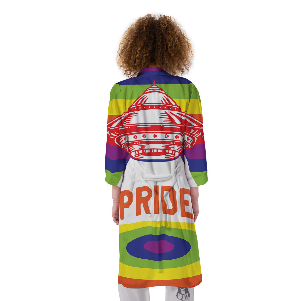 UFO LGBT Pride Rainbow Print Kimono-grizzshop