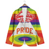 UFO LGBT Pride Rainbow Print Men's Blazer-grizzshop