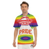 UFO LGBT Pride Rainbow Print Men's Golf Shirts-grizzshop