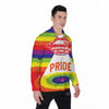 UFO LGBT Pride Rainbow Print Men's Long Sleeve Shirts-grizzshop