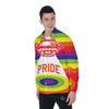 UFO LGBT Pride Rainbow Print Men's Long Sleeve Shirts-grizzshop