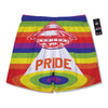 UFO LGBT Pride Rainbow Print Men's Running Shorts-grizzshop