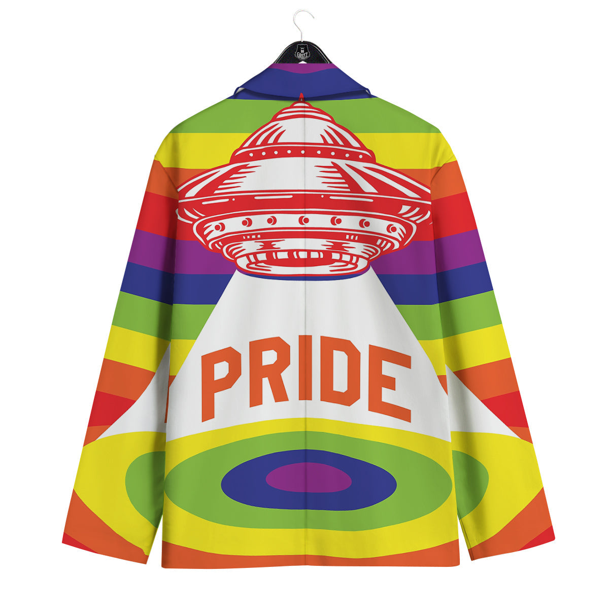 UFO LGBT Pride Rainbow Print Men's Sport Coat-grizzshop