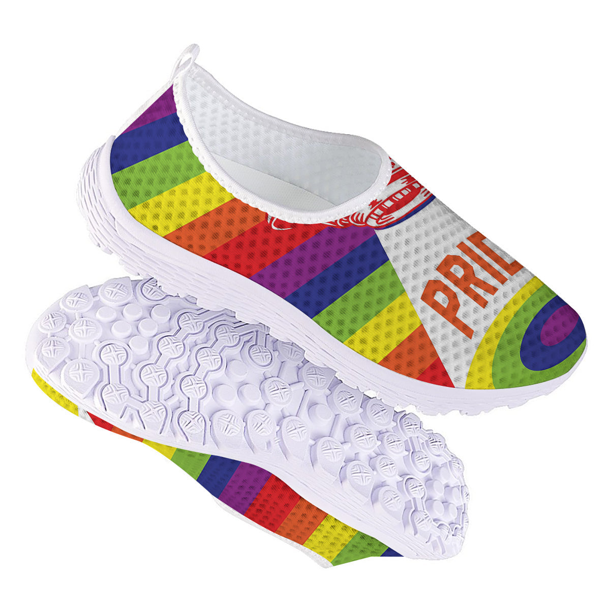 UFO LGBT Pride Rainbow Print Nurse Shoes-grizzshop