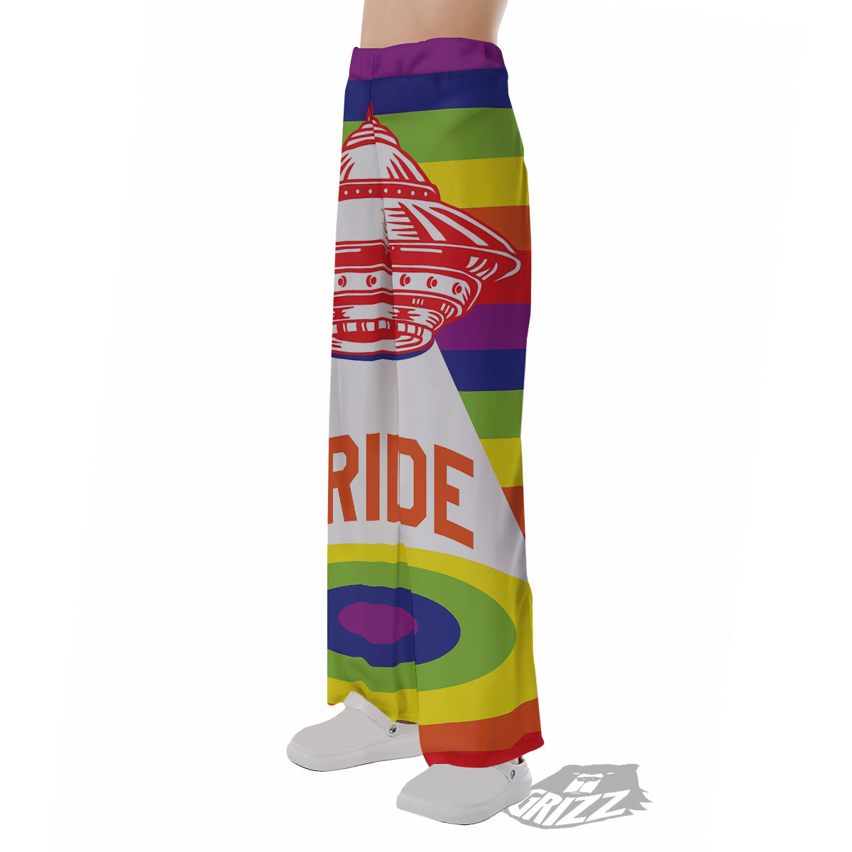 UFO LGBT Pride Rainbow Print Pajama Pants-grizzshop