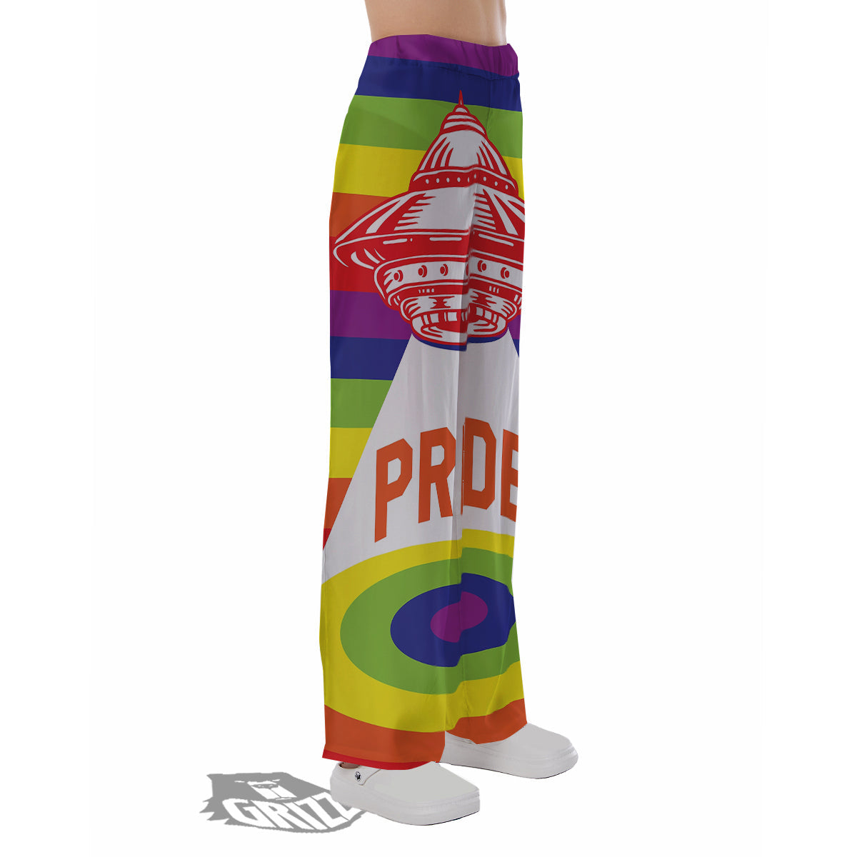 UFO LGBT Pride Rainbow Print Pajama Pants-grizzshop