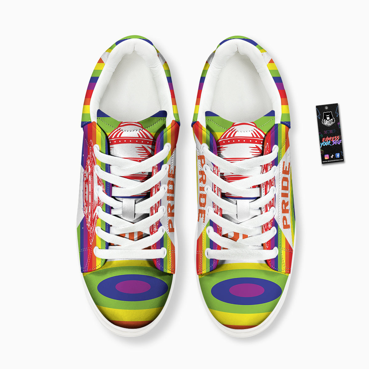 UFO LGBT Pride Rainbow Print Platform Shoes-grizzshop